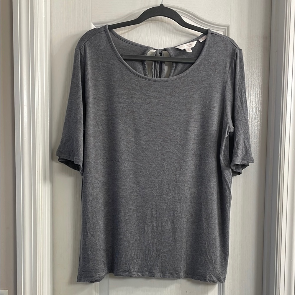 LC Lauren Conrad Charcoal Short Sleeve Top